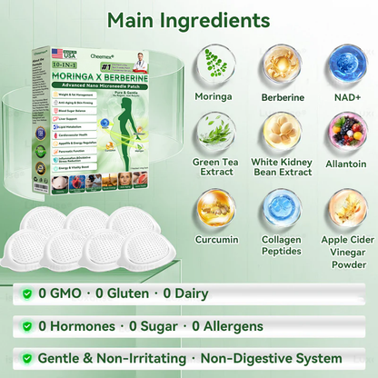 Official Store  | 👩‍⚕️Moringa & Berberine 10-IN-1 Advanced Nano Microneedle Patch (Once Daily, visible changes in 7 days)✅ Obesity, Diabetes, Sleep Apnea, And Joint Issues 🌹🌹