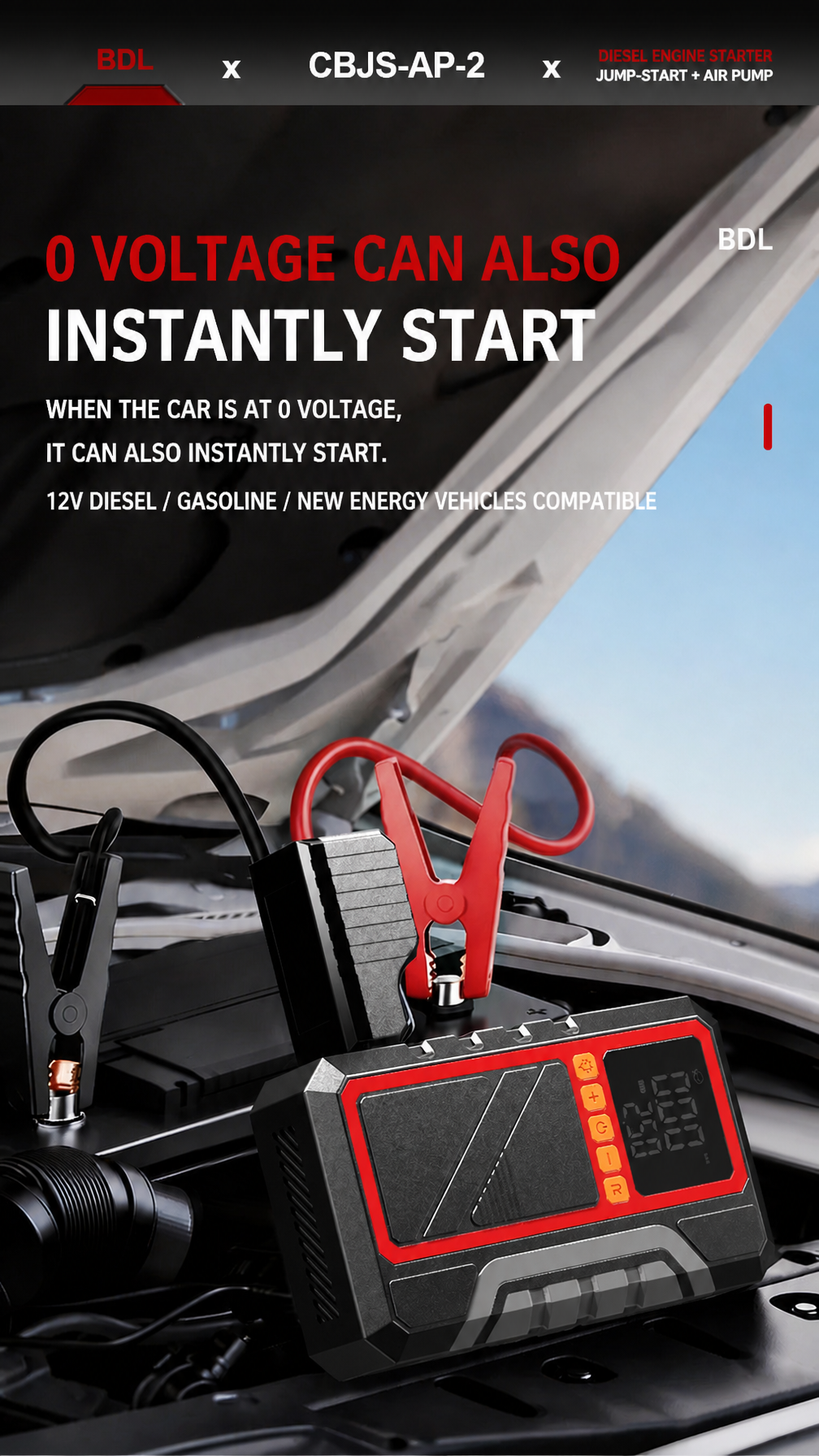 HOT SALE: 70%OFF! CANO™ CBJS-AP-2 Jump Starter & Air Pump & Emergency Power Supply & High-Power Flashlight 4-in-1