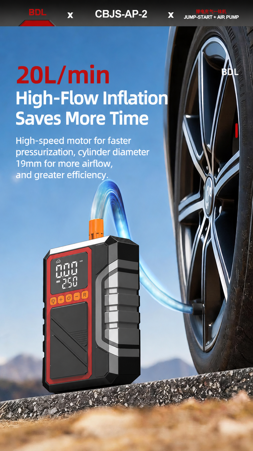 HOT SALE: 70%OFF! CANO™ CBJS-AP-2 Jump Starter & Air Pump & Emergency Power Supply & High-Power Flashlight 4-in-1